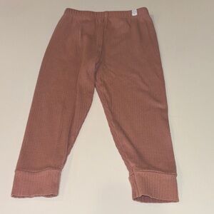 Organic Kids Ribbed Leggings in Earthy pink